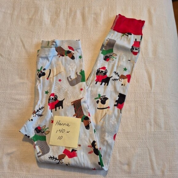 Hanna Andersson boys size size 140 or 10 pajama pants holiday dog print vguc - Picture 1 of 4